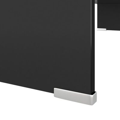 vidaXL TV Stand/Monitor Riser Glass Black 31.5"x11.8"x5.1"