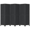 vidaXL Room Divider 6 Panels Black Solid Wood Paulownia