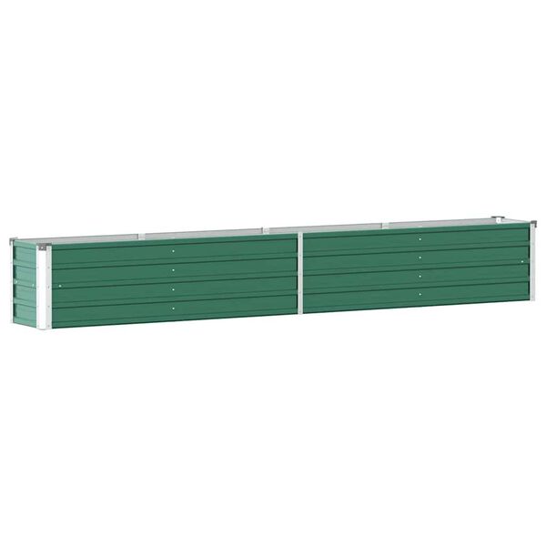 vidaXL Raised Bed Green Galvanized Steel Large Garden Planter