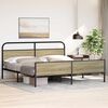 vidaXL Bed Frame Sonoma oak Steel Full Bed Frame Rectangular