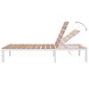 vidaXL Sun Lounger Set of 2 White and Brown Aluminum Standard