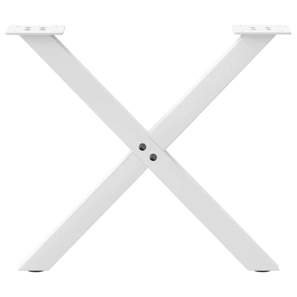 vidaXL Coffee Table Leg Set of 2 White Powder-coated steel Standard