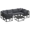 vidaXL Garden Sofa Set 7 pcs Black Aluminium
