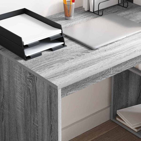 vidaXL Desk with Shelf Grey Sonoma 108 x 55 x 103.5 cm Engineered Wood