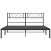 vidaXL Metal Bed Frame Black Powder-coated steel Small Double