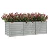 vidaXL Garden Raised Bed Silver Galvanized Steel Large Garden Raised Bed