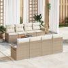 vidaXL Garden Sofa Set with Cushion 9 pcs Beige Poly Rattan