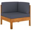 vidaXL Wooden Lounge Set Dark Grey Solid Acacia wood, 100% polyester fabric