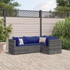 vidaXL Patio Lounge Set Gray PE Rattan Medium Modular
