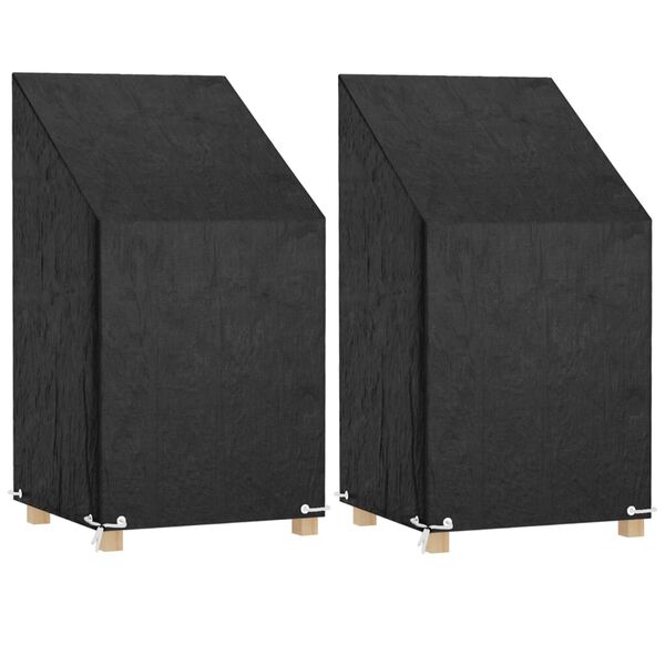 vidaXL Garden Chair Cover Set of 2 Black Polyethylene