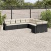 vidaXL Garden Sofa Set Black, Cream White