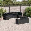 vidaXL Garden Sofa Set Black PE rattan Large Modular Garden Sofa Set