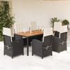 vidaXL Garden Dining Set Black and cream