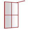 vidaXL Walk-in Shower Wall with Clear ESG Glass Red 46.5"x76.8"