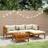 vidaXL Garden Lounge Set Cream Solid Acacia wood, Polyester Medium