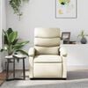 vidaXL Massage Recliner Chair Cream Faux leather, Metal, Plywood Large