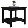 vidaXL Coffee Table Black Solid Pine Wood Small Coffee Table Square