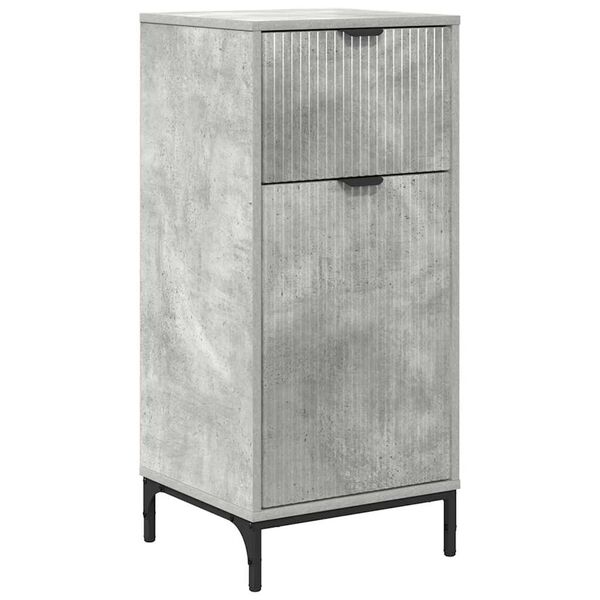 vidaXL Bathroom Cabinet Concrete Grey 15.55 x 14.17 x 34.65 in