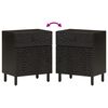 vidaXL Bedside Cabinet Black Solid mango wood Medium Bedside Cabinet