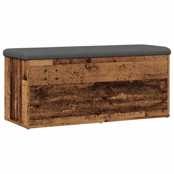 vidaXL Storage Bench Old wood Engineered wood, 100% polyester