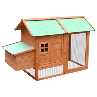 vidaXL Chicken Cage Solid Pine & Fir Wood 66.9"x31.9"x43.3"