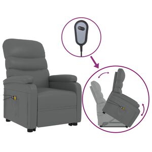 vidaXL Stand up Massage Chair Anthracite Faux Leather