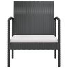 vidaXL Garden Lounge Set Black PE rattan, powder-coated steel, glass