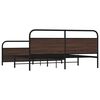 vidaXL Bed Frame Brown Oak Steel King Size Bed Frame Rectangular