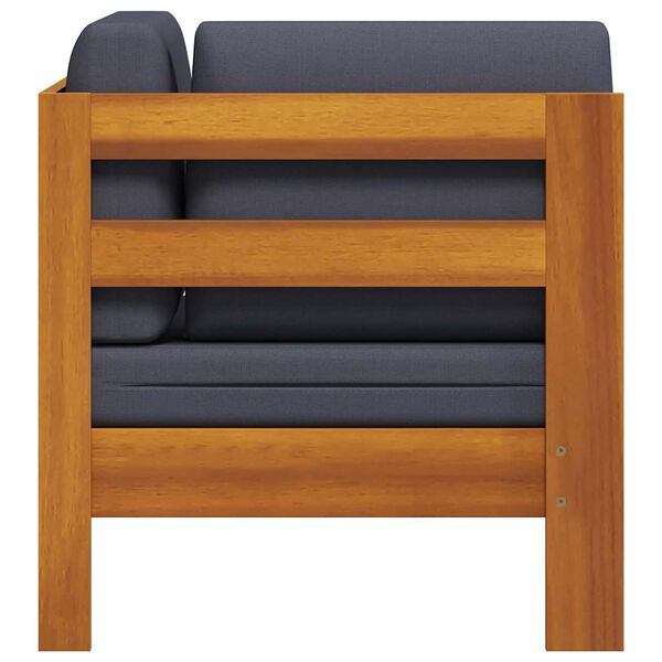 vidaXL Corner Sofa Dark grey Solid acacia wood, 100% polyester Medium