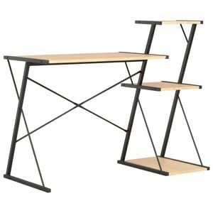 vidaXL Desk Black and Oak