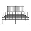 vidaXL Bed Frame Black Powder-Coated Steel 55 x 79 in Bed Frame
