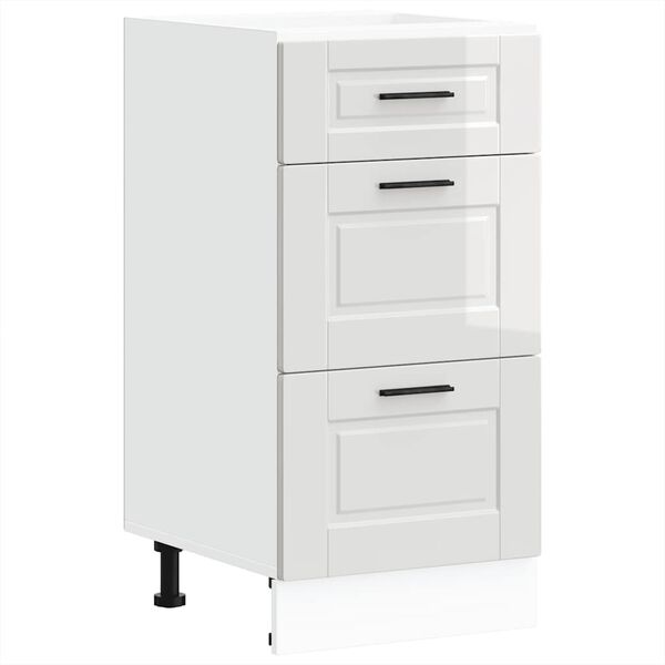 vidaXL Kitchen Base Cabinet High gloss white Engineered wood Compact