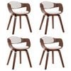 vidaXL Dining Chair Set of 4 White Faux leather Standard Ergonomic
