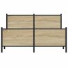 vidaXL Bed Frame Sonoma oak Steel, engineered wood King Bed Frame