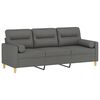 vidaXL 3-seater Sofa Dark Grey Fabric (100% polyester), metal, textilene