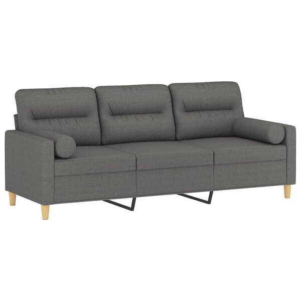 vidaXL 3-seater Sofa Dark Grey Fabric (100% polyester), metal, textilene