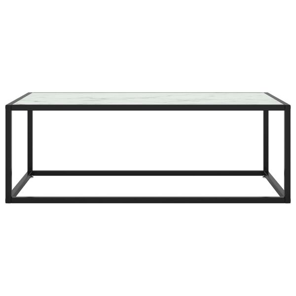 vidaXL Coffee Table Black with White Marble