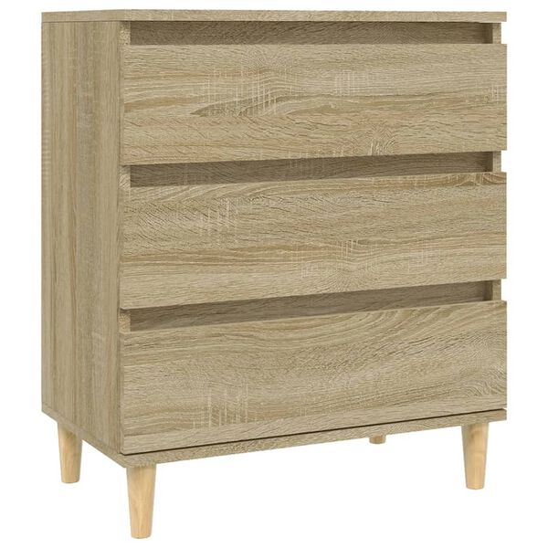 vidaXL Sideboard Sonoma Oak Engineered wood, solid eucalyptus wood