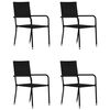 vidaXL Garden Dining Set Black Poly Rattan Medium Stackable