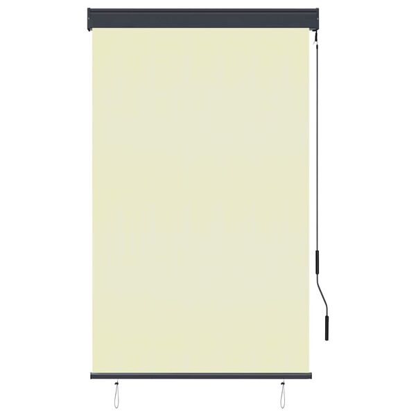 vidaXL Outdoor Roller Blind Cream Polyester with PA coating, Aluminum, Steel