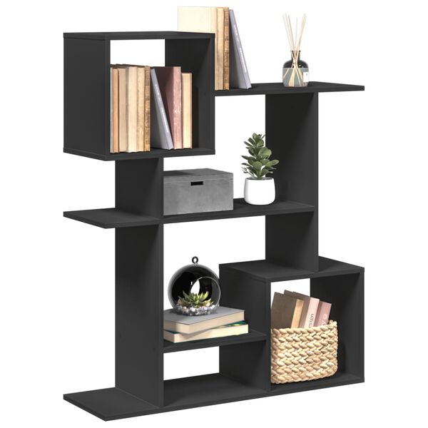 vidaXL Room Divider Bookcase Black Engineered Wood Medium