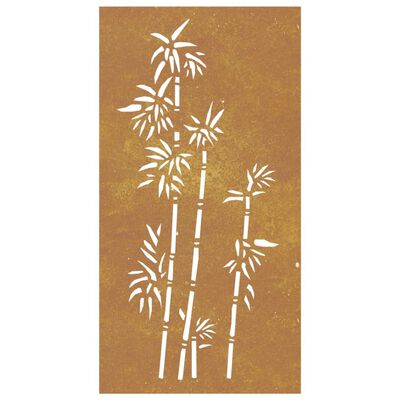 vidaXL Patio Wall Decoration 41.3"x21.7" Corten Steel Bamboo Design