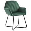 vidaXL Dining Chair Set of 4 Green Velvet Standard Ergonomic