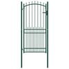 vidaXL Fence Gate with Spikes Steel 39.4x78.7" Green