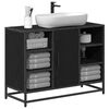 vidaXL Bathroom Cabinet with Shelf Black Oak 31.50 x 12.99 x 23.62 in