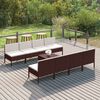 vidaXL Garden Lounge Set Brown PE rattan Large Modular