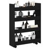 vidaXL Narrow Storage Trolley Black Oak 23.62 x 7.87 x 32.28 in