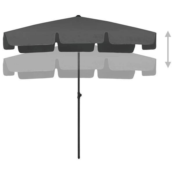 vidaXL Beach Parasol Anthracite Polyester Large UV-resistant materials