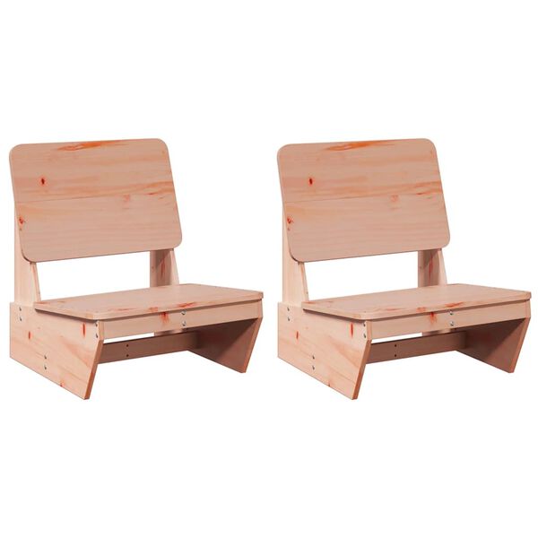 vidaXL Garden Chair Set of 2 Reddish-brown Solid Douglas Fir wood Medium
