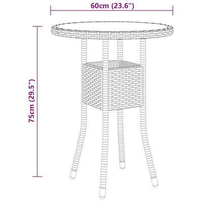 vidaXL 3 Piece Patio Bistro Set Poly Rattan Gray